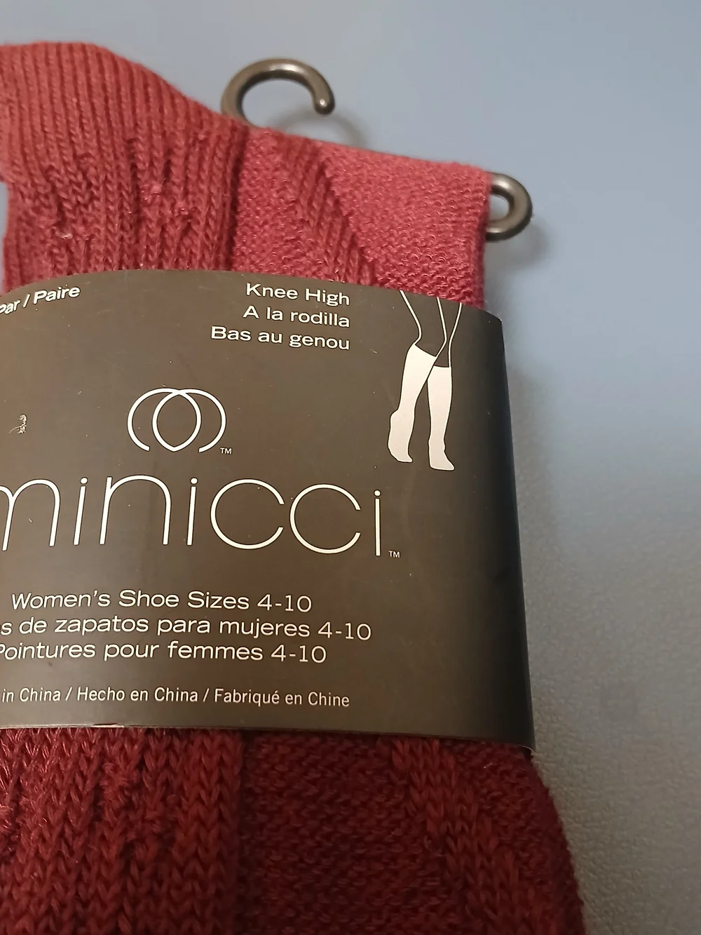 Minicci Burgundy Knee-High Socks with Button Cuff
